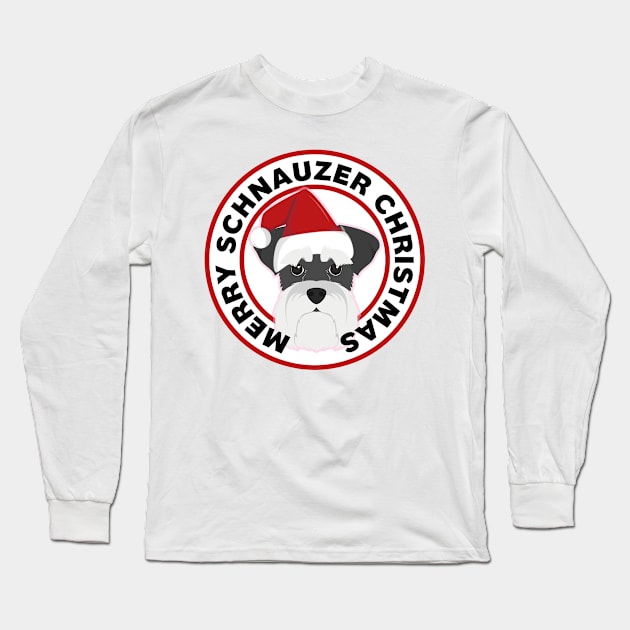 Merry Christmas Schnauzer Long Sleeve T-Shirt by CafePretzel